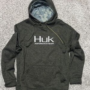 HUK fishing Olive Green Hoodie